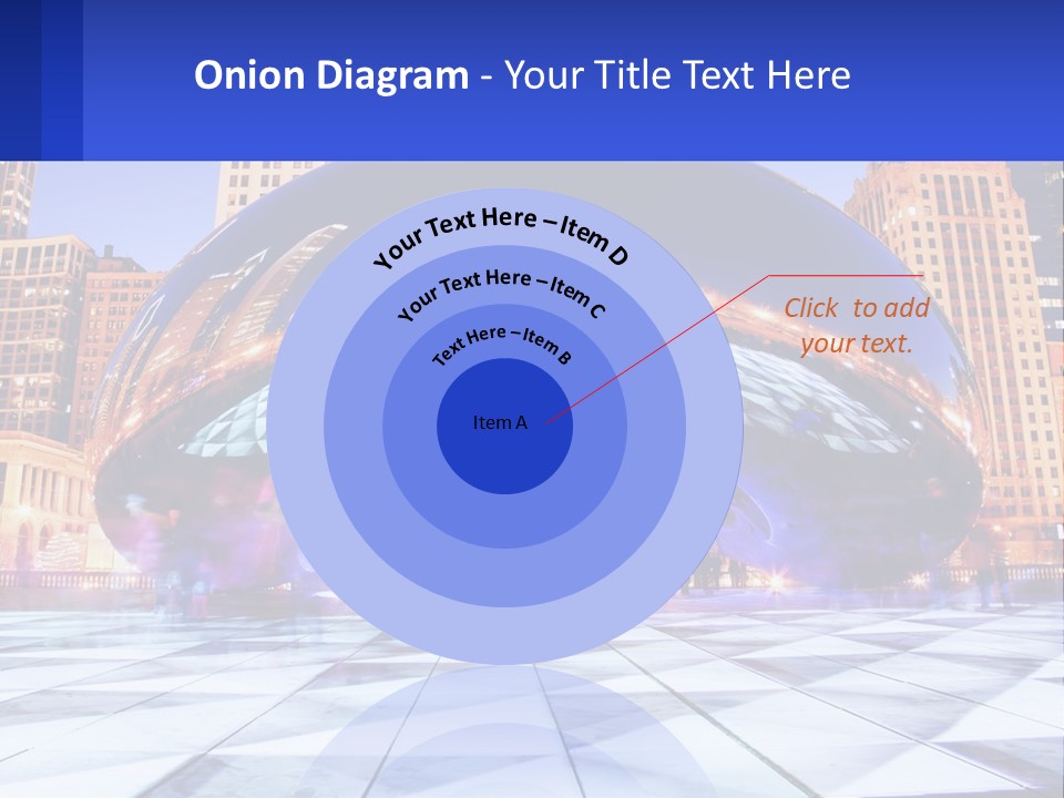 A Large Blue Ball In The Middle Of A City PowerPoint Template