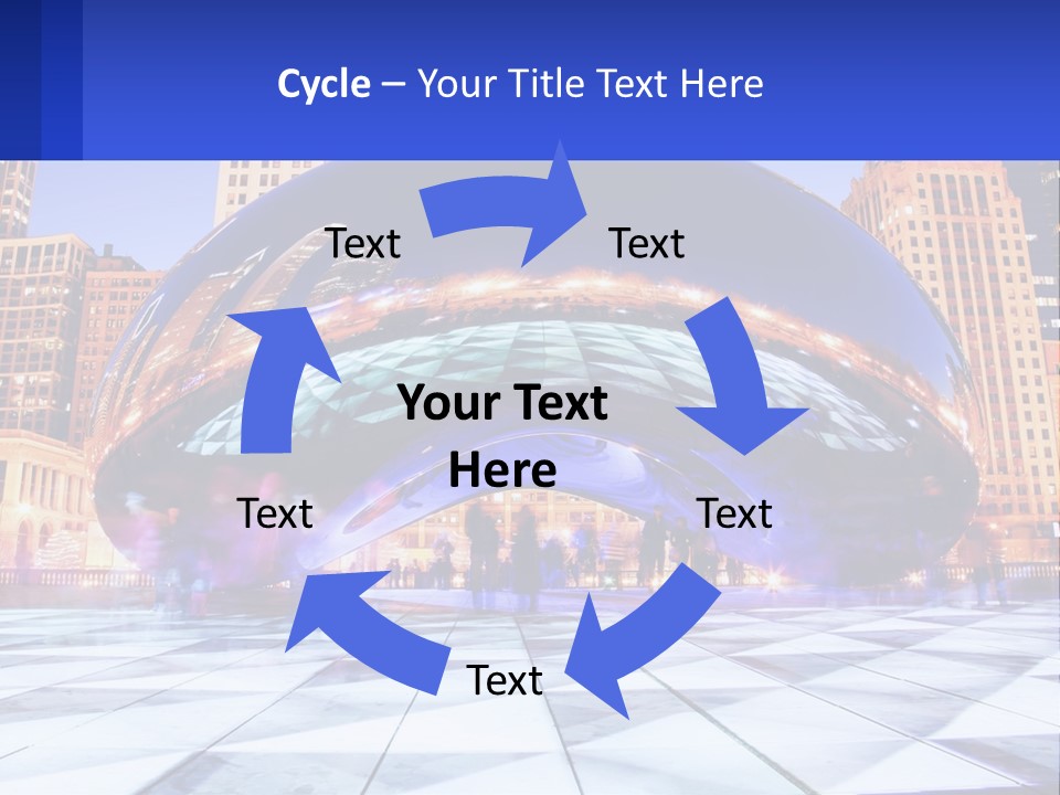 A Large Blue Ball In The Middle Of A City PowerPoint Template
