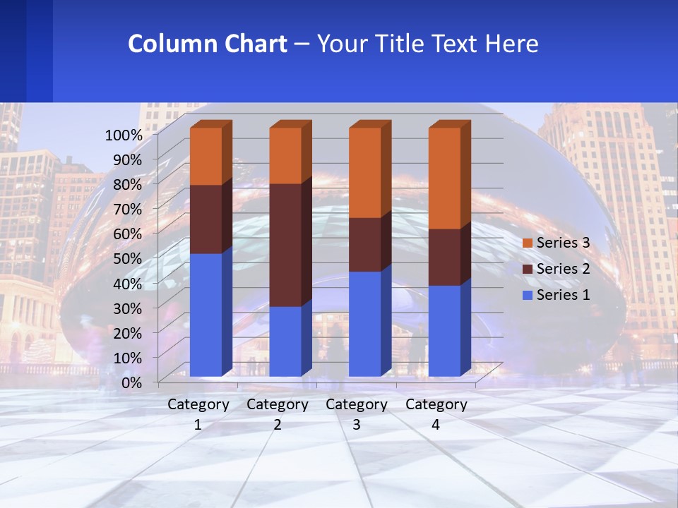 A Large Blue Ball In The Middle Of A City PowerPoint Template