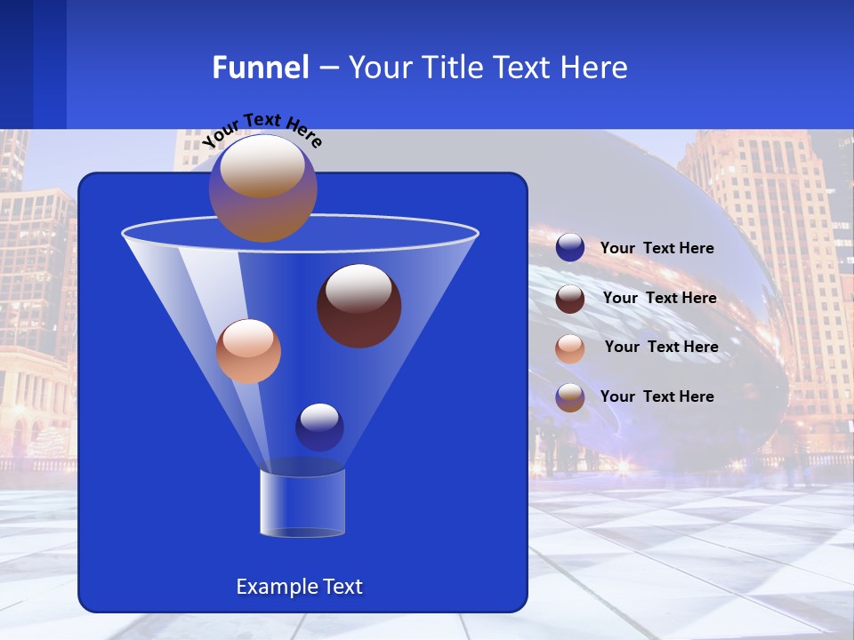 A Large Blue Ball In The Middle Of A City PowerPoint Template