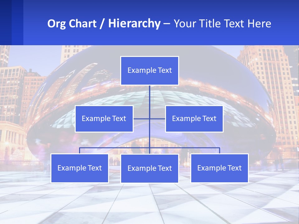 A Large Blue Ball In The Middle Of A City PowerPoint Template