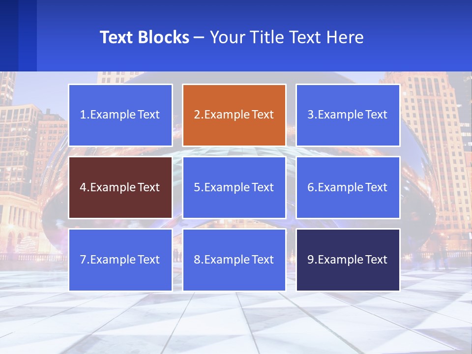 A Large Blue Ball In The Middle Of A City PowerPoint Template