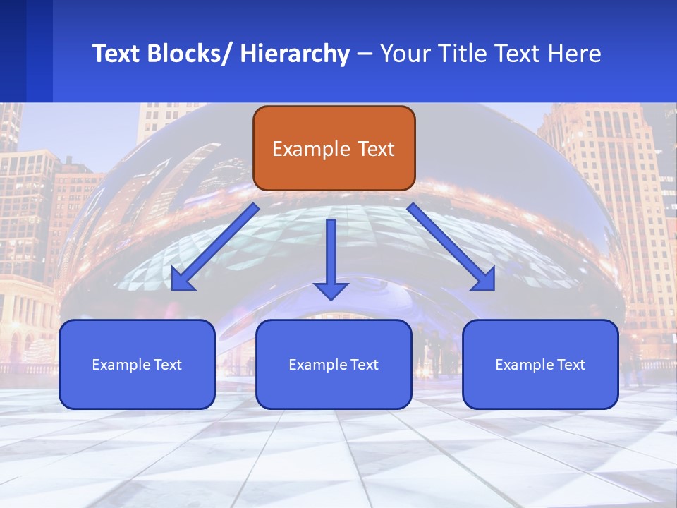 A Large Blue Ball In The Middle Of A City PowerPoint Template