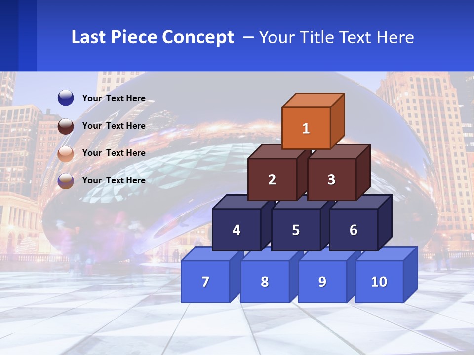 A Large Blue Ball In The Middle Of A City PowerPoint Template