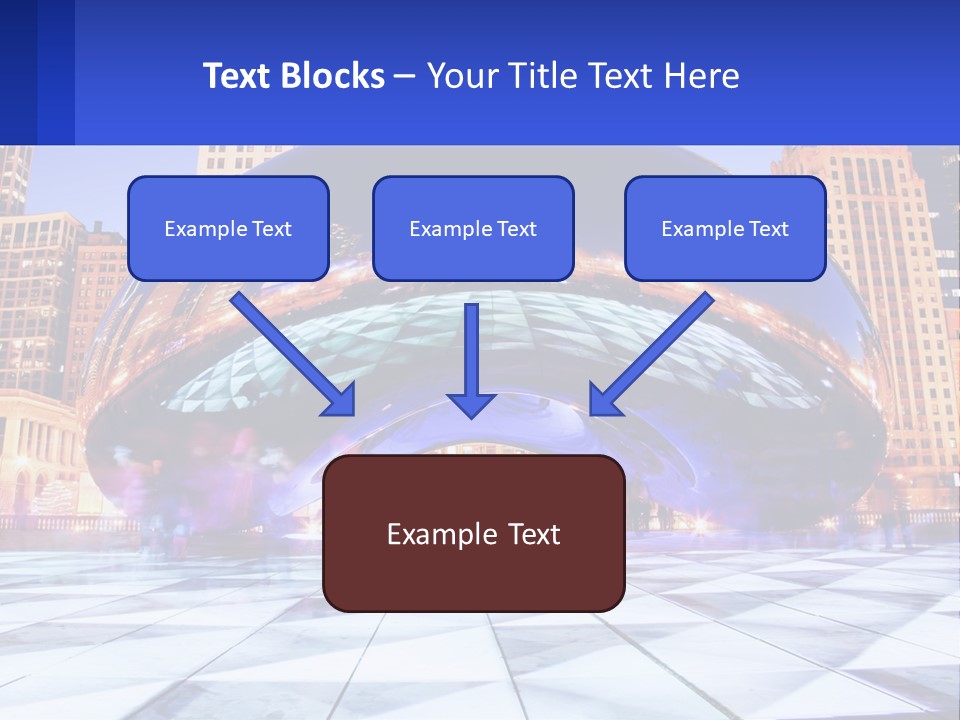 A Large Blue Ball In The Middle Of A City PowerPoint Template
