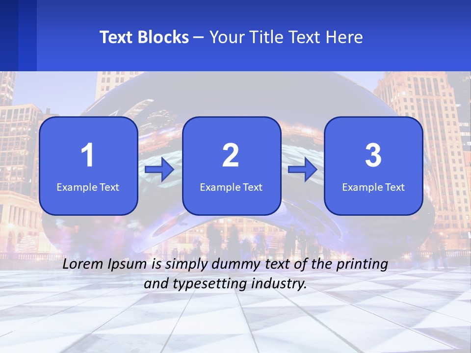 A Large Blue Ball In The Middle Of A City PowerPoint Template
