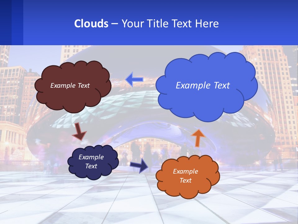 A Large Blue Ball In The Middle Of A City PowerPoint Template