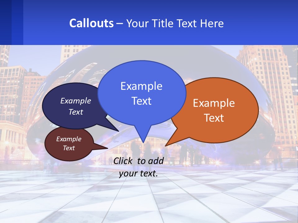 A Large Blue Ball In The Middle Of A City PowerPoint Template