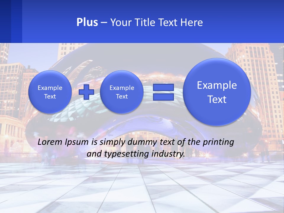 A Large Blue Ball In The Middle Of A City PowerPoint Template
