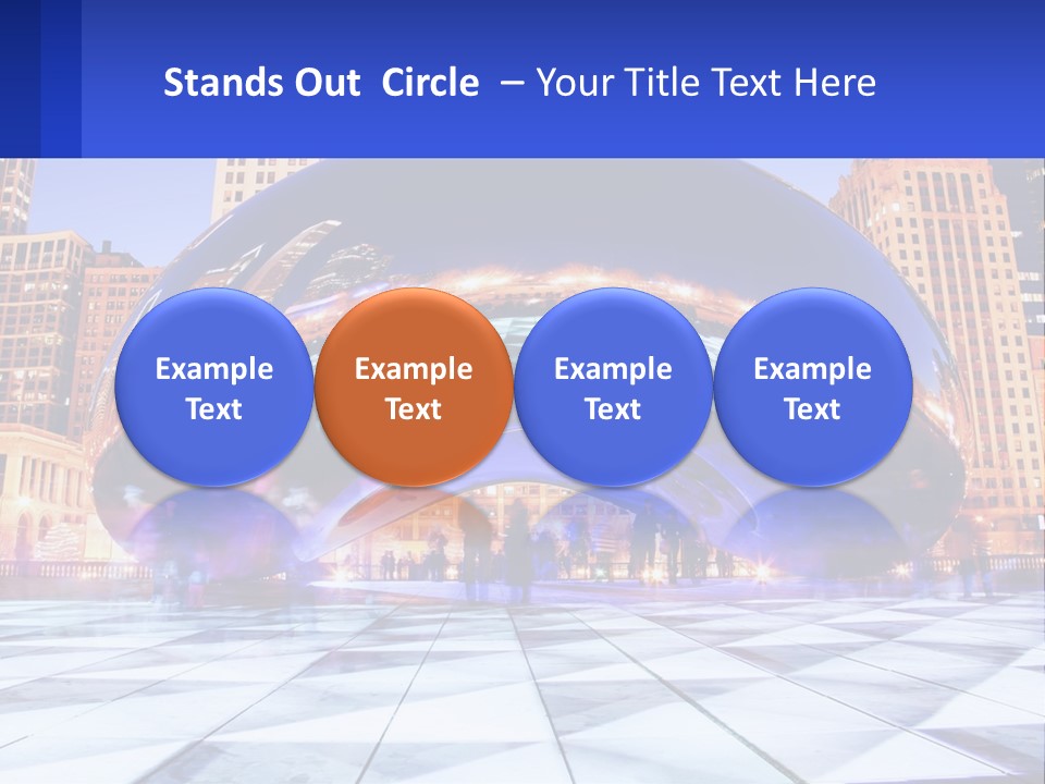 A Large Blue Ball In The Middle Of A City PowerPoint Template