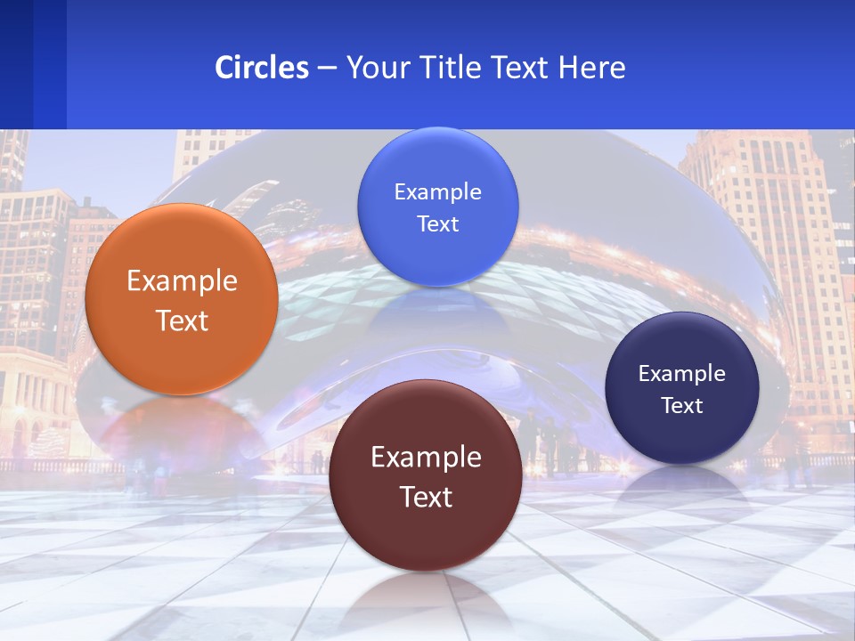 A Large Blue Ball In The Middle Of A City PowerPoint Template
