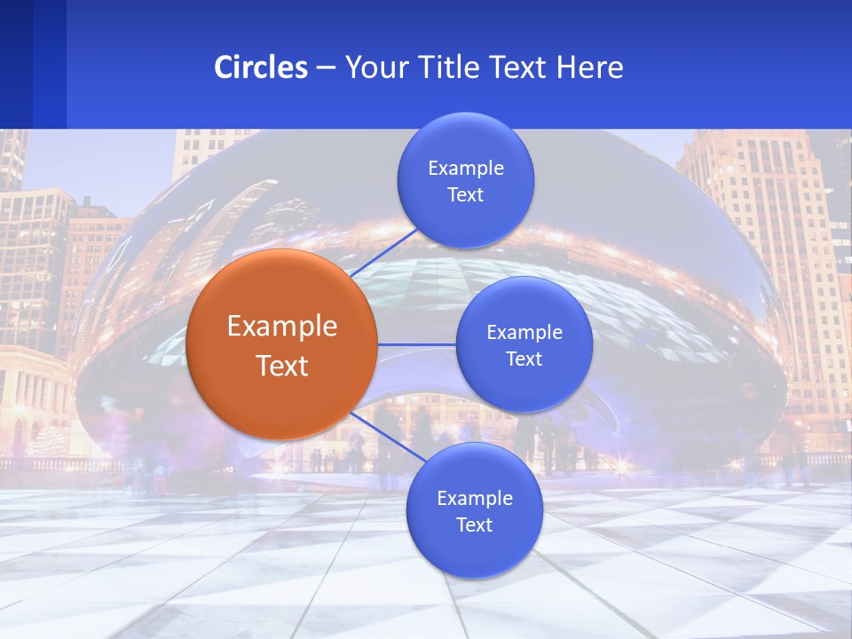 A Large Blue Ball In The Middle Of A City PowerPoint Template