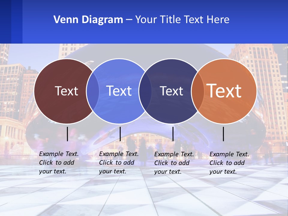 A Large Blue Ball In The Middle Of A City PowerPoint Template