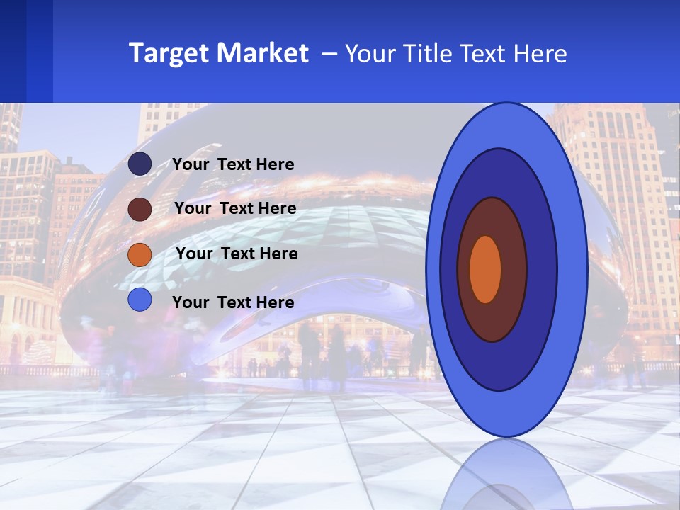 A Large Blue Ball In The Middle Of A City PowerPoint Template