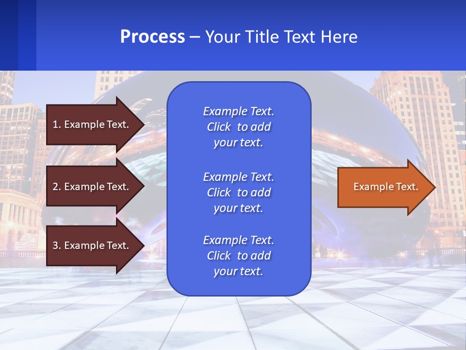 A Large Blue Ball In The Middle Of A City PowerPoint Template