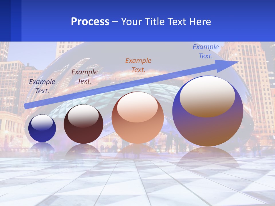 A Large Blue Ball In The Middle Of A City PowerPoint Template