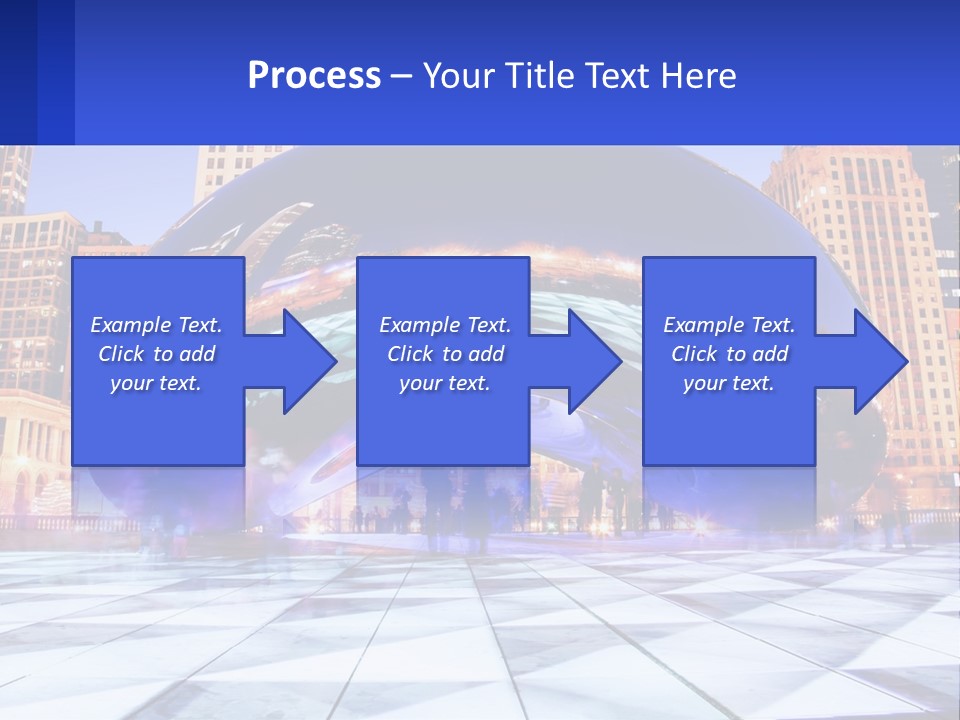 A Large Blue Ball In The Middle Of A City PowerPoint Template