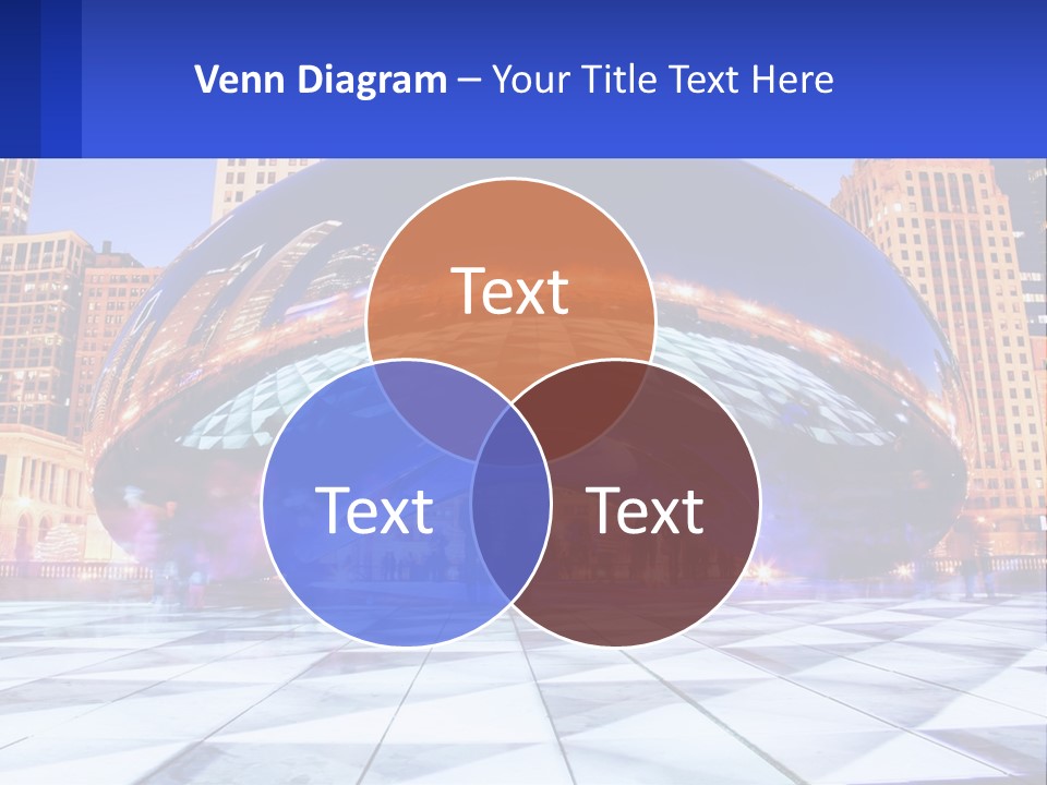 A Large Blue Ball In The Middle Of A City PowerPoint Template