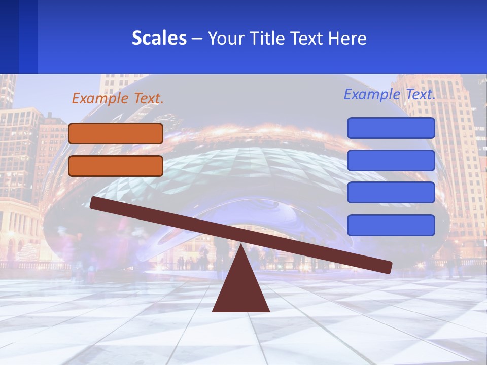 A Large Blue Ball In The Middle Of A City PowerPoint Template