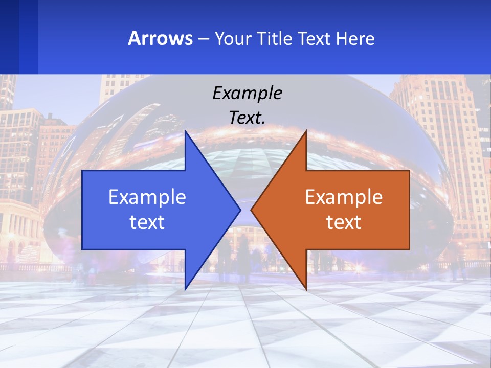 A Large Blue Ball In The Middle Of A City PowerPoint Template