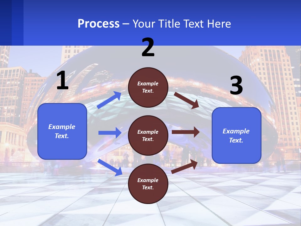 A Large Blue Ball In The Middle Of A City PowerPoint Template