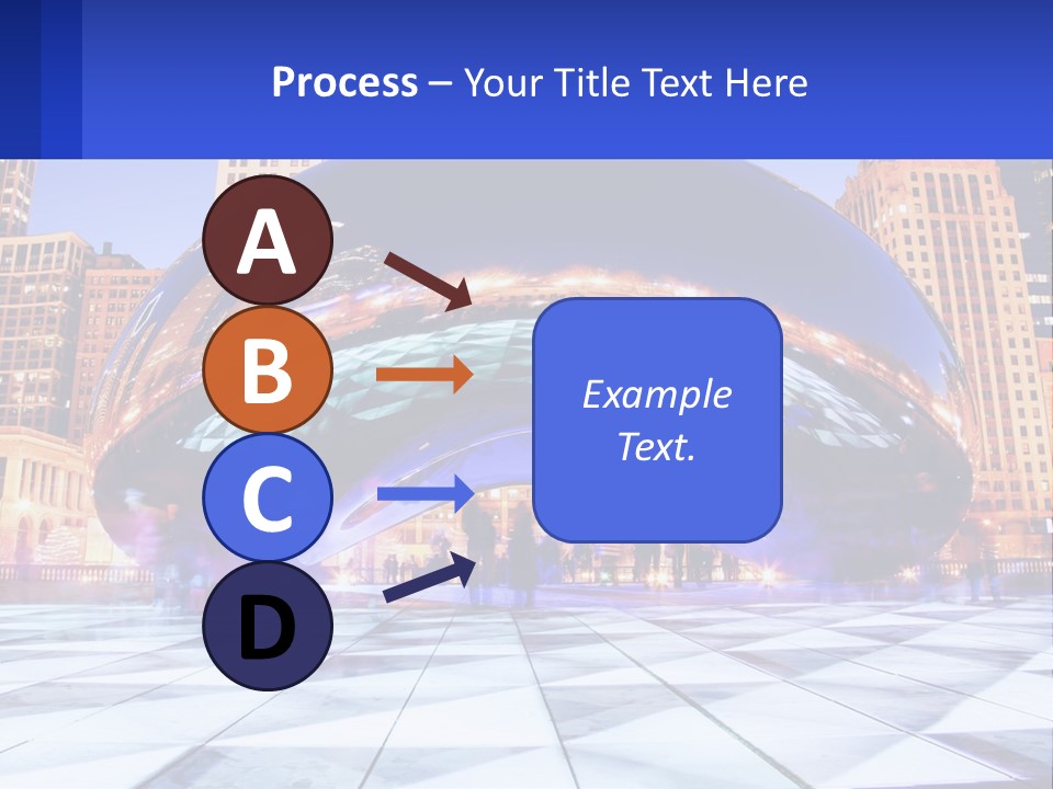 A Large Blue Ball In The Middle Of A City PowerPoint Template