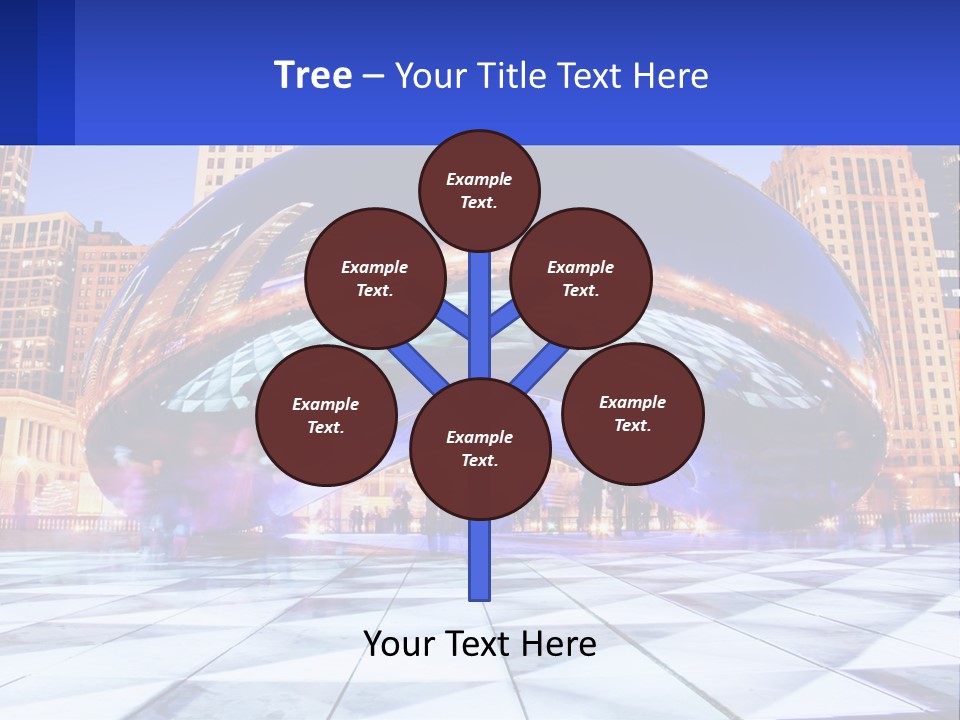 A Large Blue Ball In The Middle Of A City PowerPoint Template