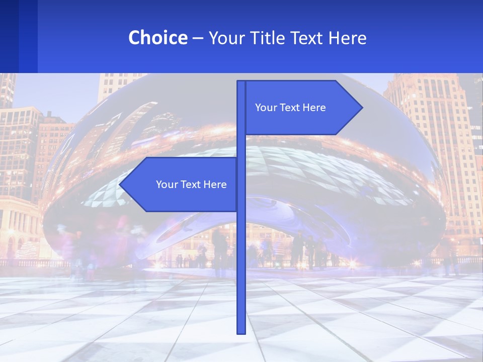 A Large Blue Ball In The Middle Of A City PowerPoint Template