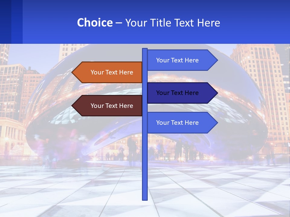 A Large Blue Ball In The Middle Of A City PowerPoint Template