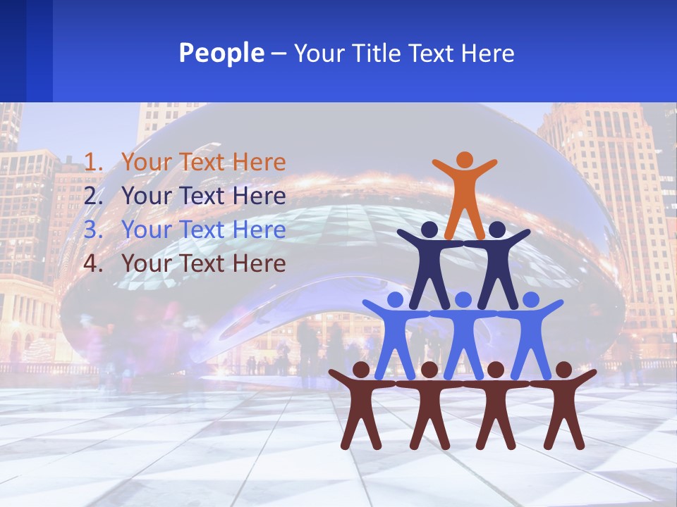 A Large Blue Ball In The Middle Of A City PowerPoint Template