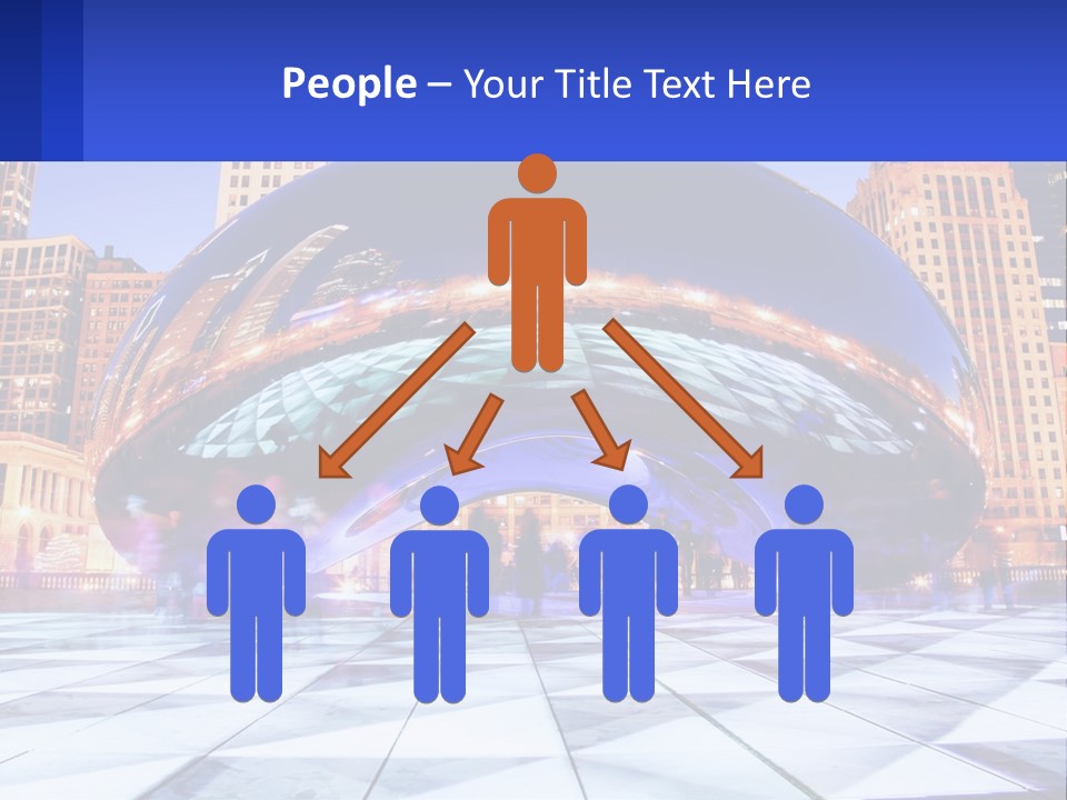 A Large Blue Ball In The Middle Of A City PowerPoint Template