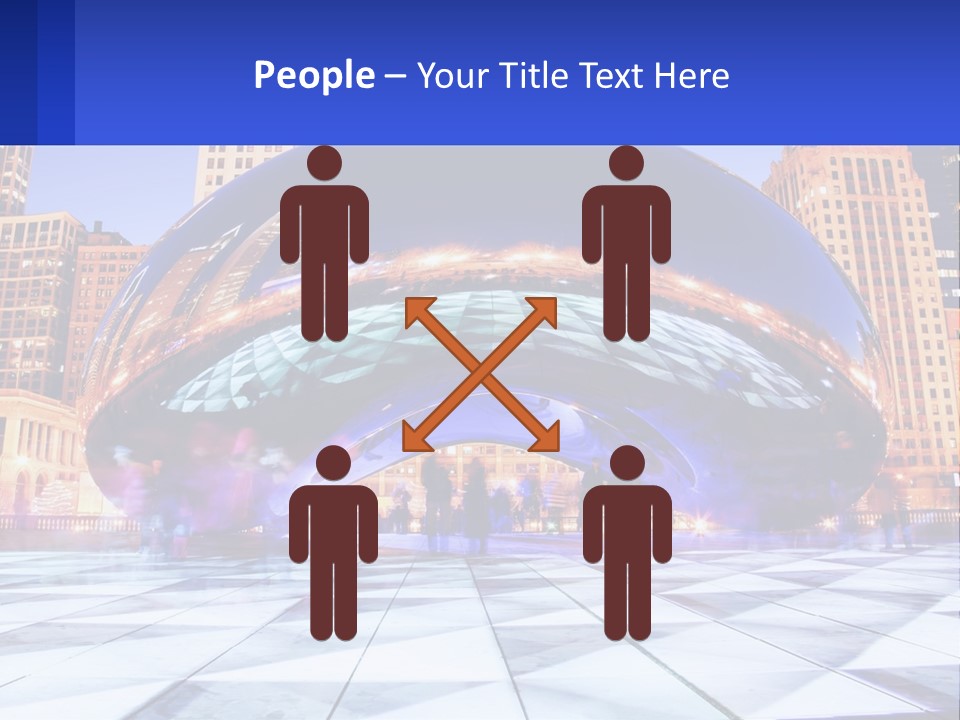 A Large Blue Ball In The Middle Of A City PowerPoint Template