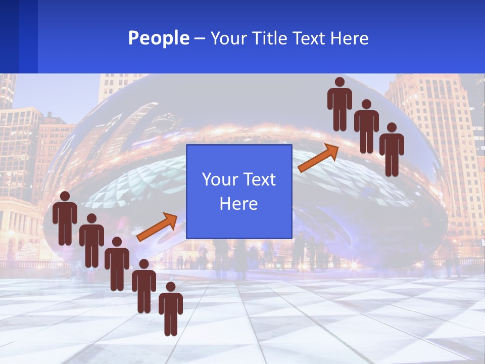 A Large Blue Ball In The Middle Of A City PowerPoint Template