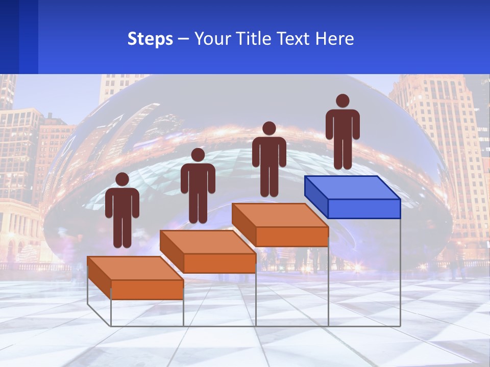 A Large Blue Ball In The Middle Of A City PowerPoint Template