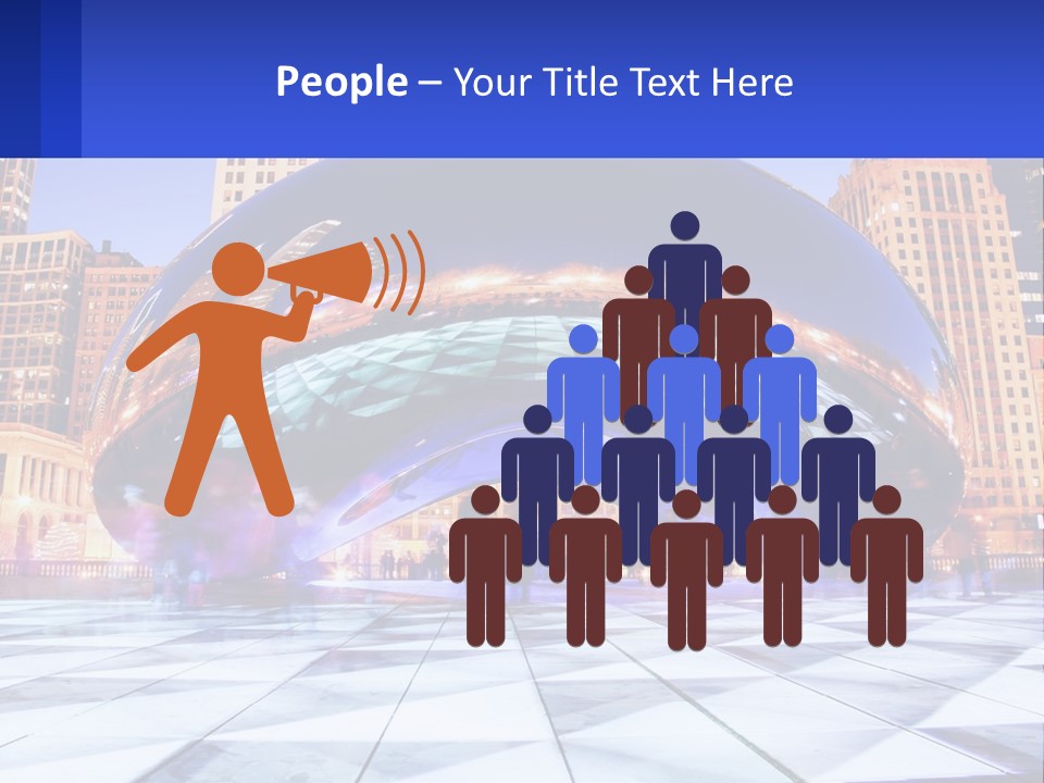 A Large Blue Ball In The Middle Of A City PowerPoint Template