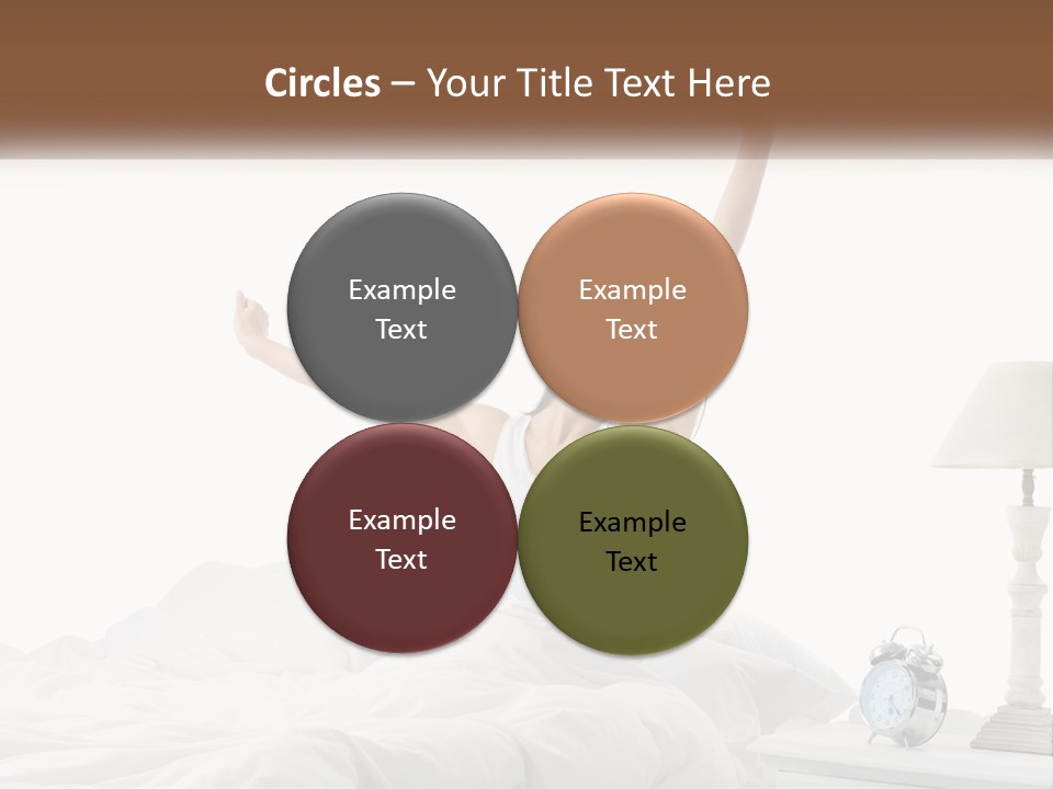 A Woman In Bed With Her Arms Up In The Air PowerPoint Template