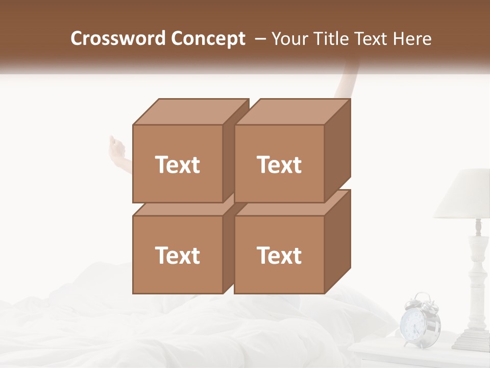 A Woman In Bed With Her Arms Up In The Air PowerPoint Template