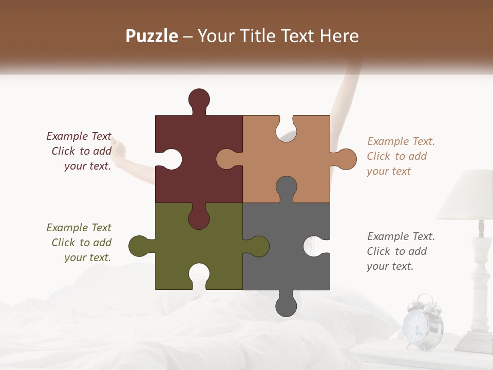 A Woman In Bed With Her Arms Up In The Air PowerPoint Template