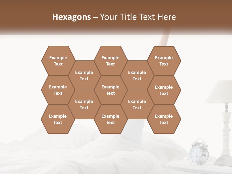 A Woman In Bed With Her Arms Up In The Air PowerPoint Template