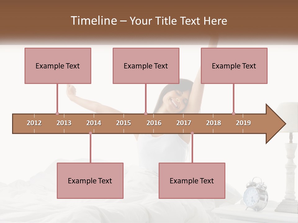 A Woman In Bed With Her Arms Up In The Air PowerPoint Template