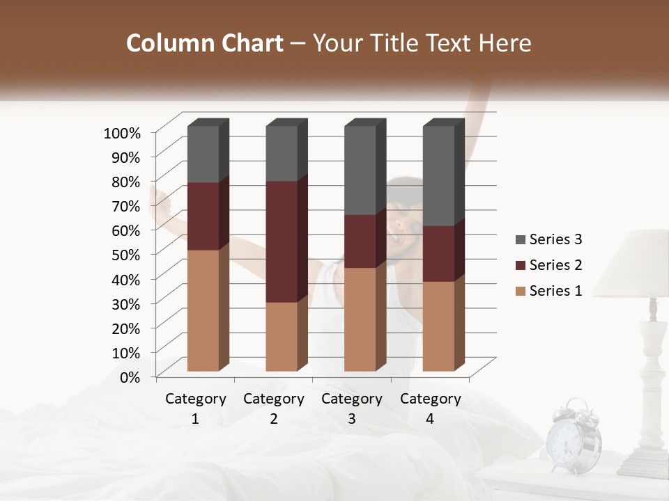 A Woman In Bed With Her Arms Up In The Air PowerPoint Template