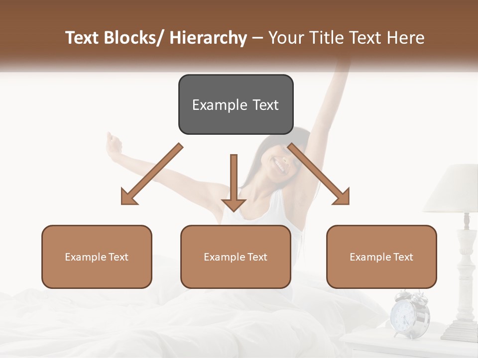 A Woman In Bed With Her Arms Up In The Air PowerPoint Template