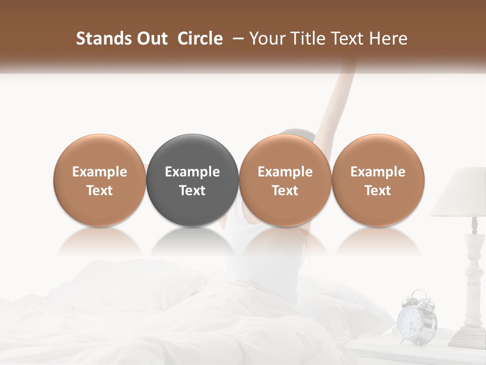 A Woman In Bed With Her Arms Up In The Air PowerPoint Template