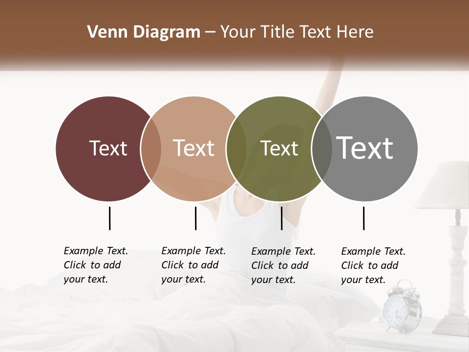 A Woman In Bed With Her Arms Up In The Air PowerPoint Template