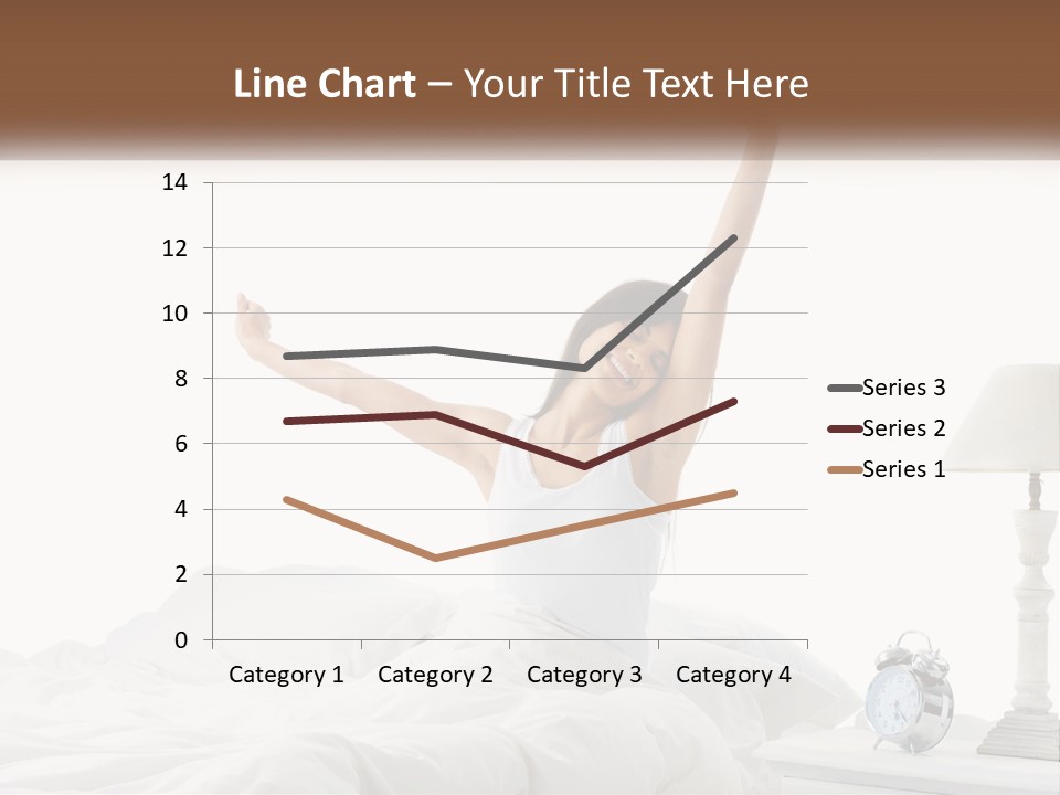 A Woman In Bed With Her Arms Up In The Air PowerPoint Template