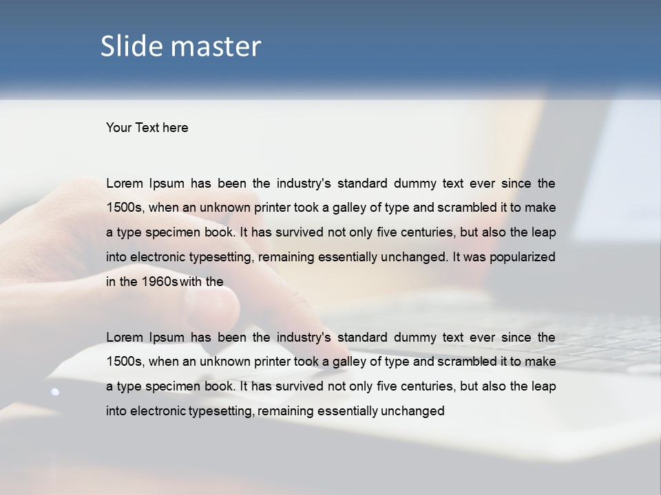 A Person Using A Laptop Computer On A Desk PowerPoint Template