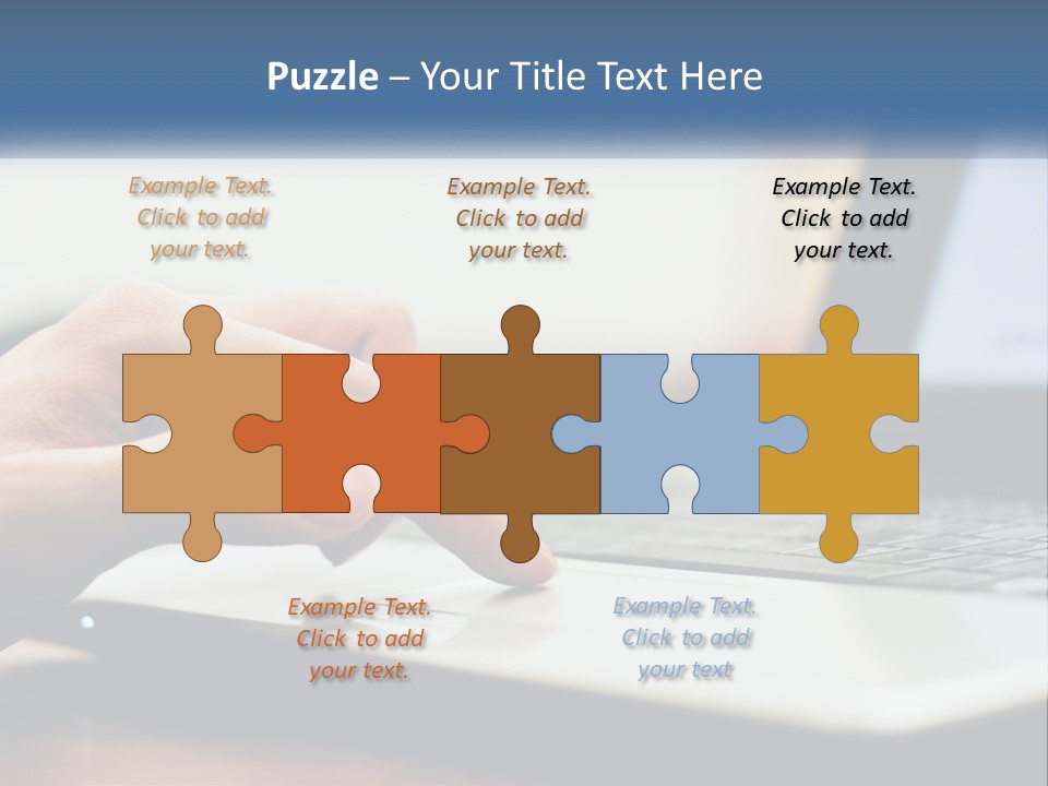 A Person Using A Laptop Computer On A Desk PowerPoint Template