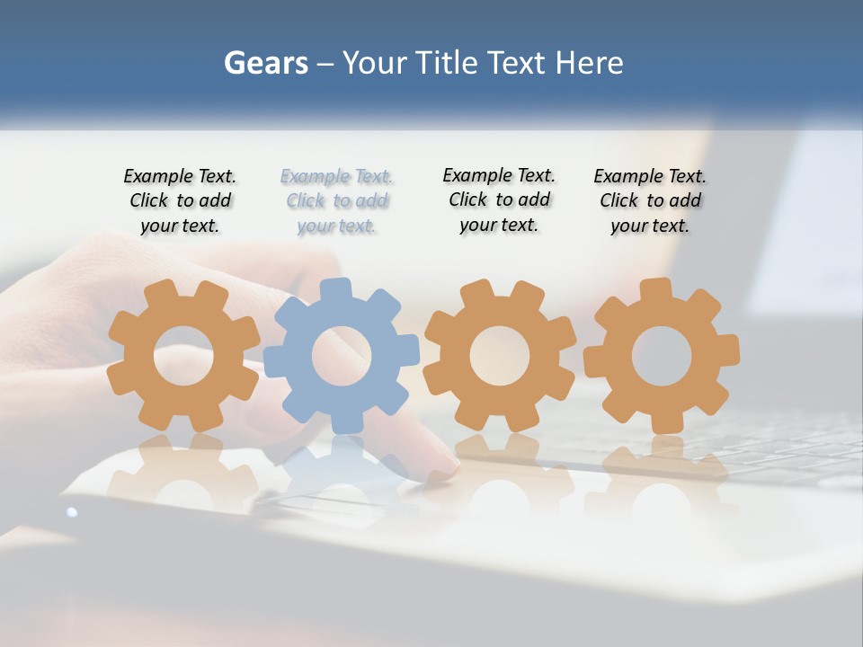 A Person Using A Laptop Computer On A Desk PowerPoint Template