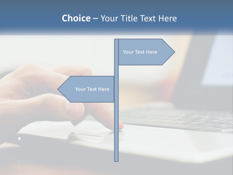 A Person Using A Laptop Computer On A Desk PowerPoint Template