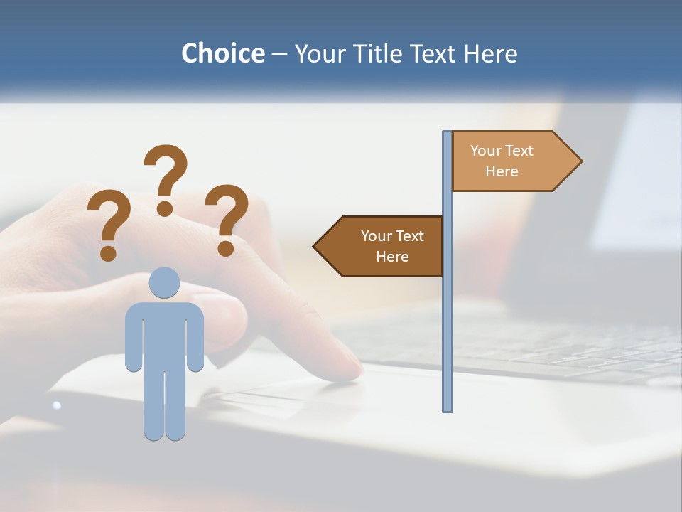 A Person Using A Laptop Computer On A Desk PowerPoint Template